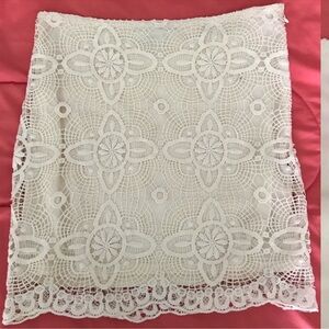 Forever 21 Cream Mini Pencil Skirt with Embellishments